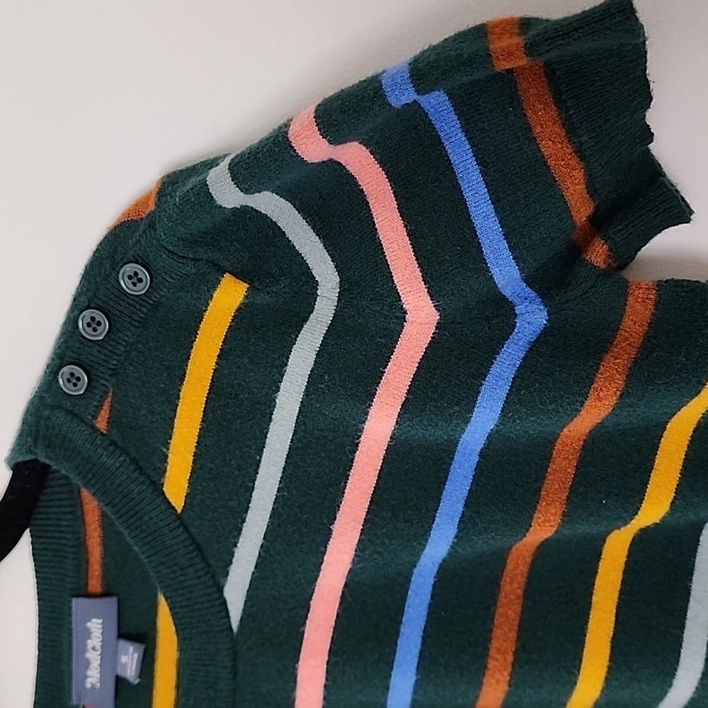 Modcloth Retro Stripe Short Sleeve Sweater - Picture 2 of 6